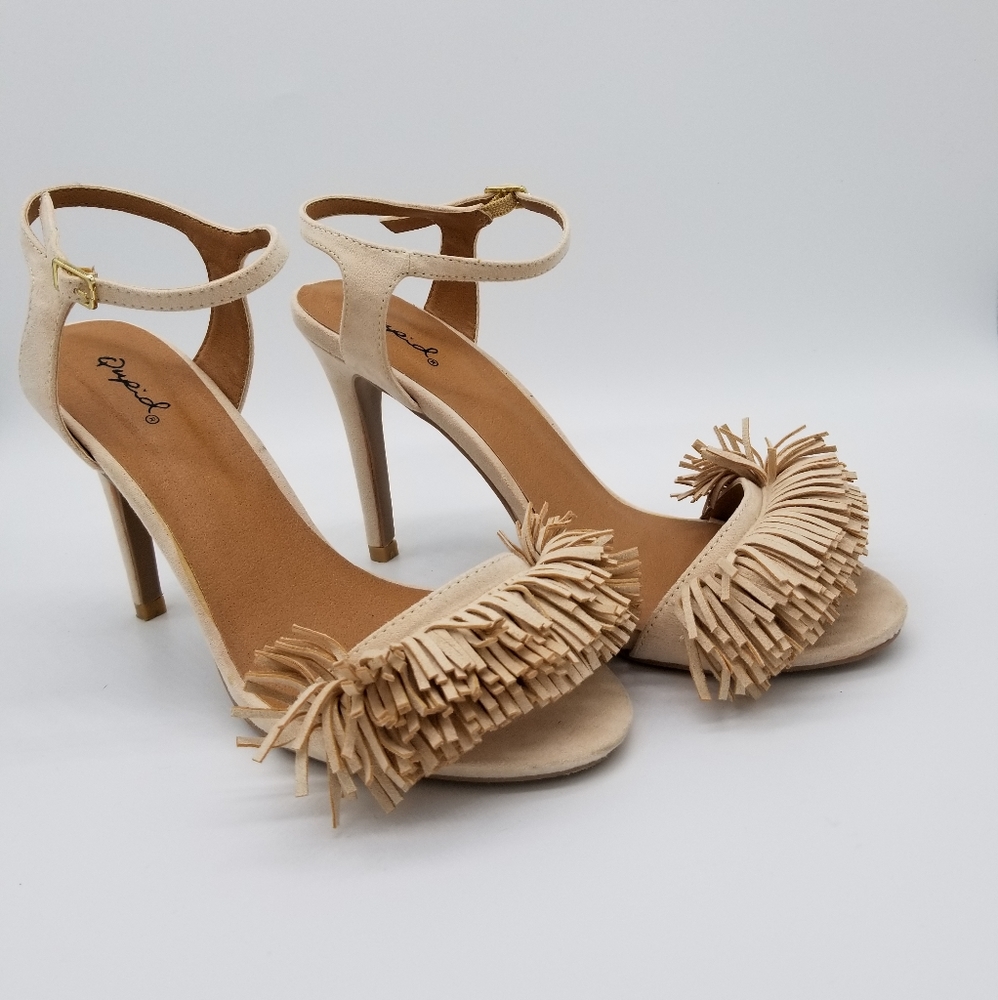 Fringe Open Toe Qupid Sandals - image 1